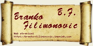Branko Filimonović vizit kartica